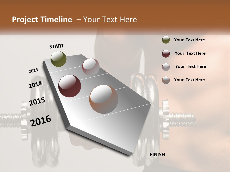 A Man Holding A Dumbbell In His Right Hand PowerPoint Template
