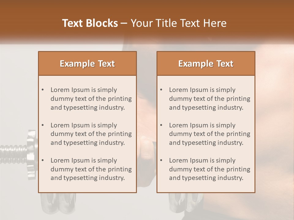 A Man Holding A Dumbbell In His Right Hand PowerPoint Template