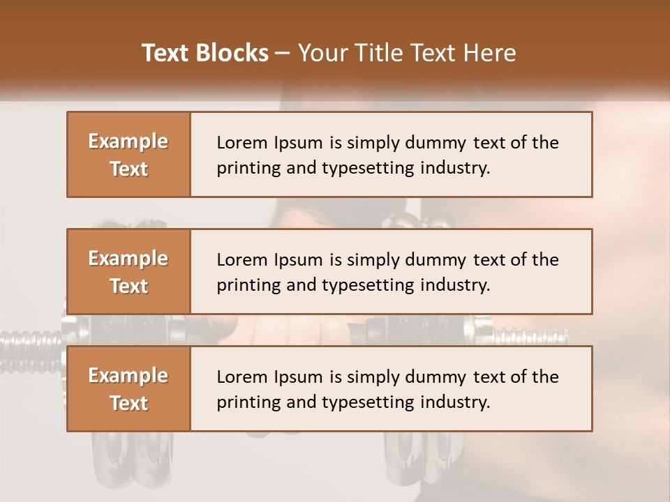 A Man Holding A Dumbbell In His Right Hand PowerPoint Template
