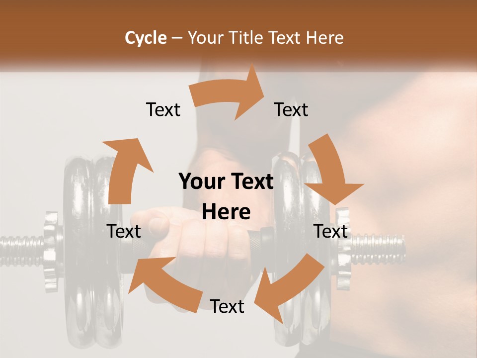 A Man Holding A Dumbbell In His Right Hand PowerPoint Template