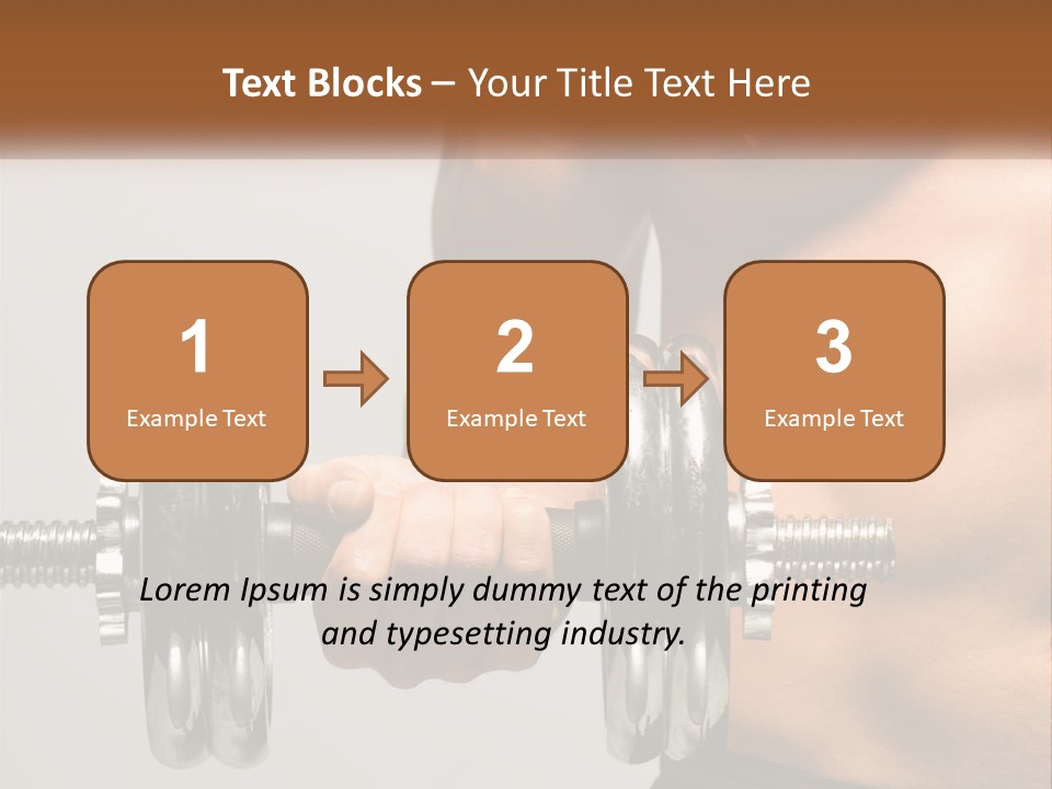 A Man Holding A Dumbbell In His Right Hand PowerPoint Template