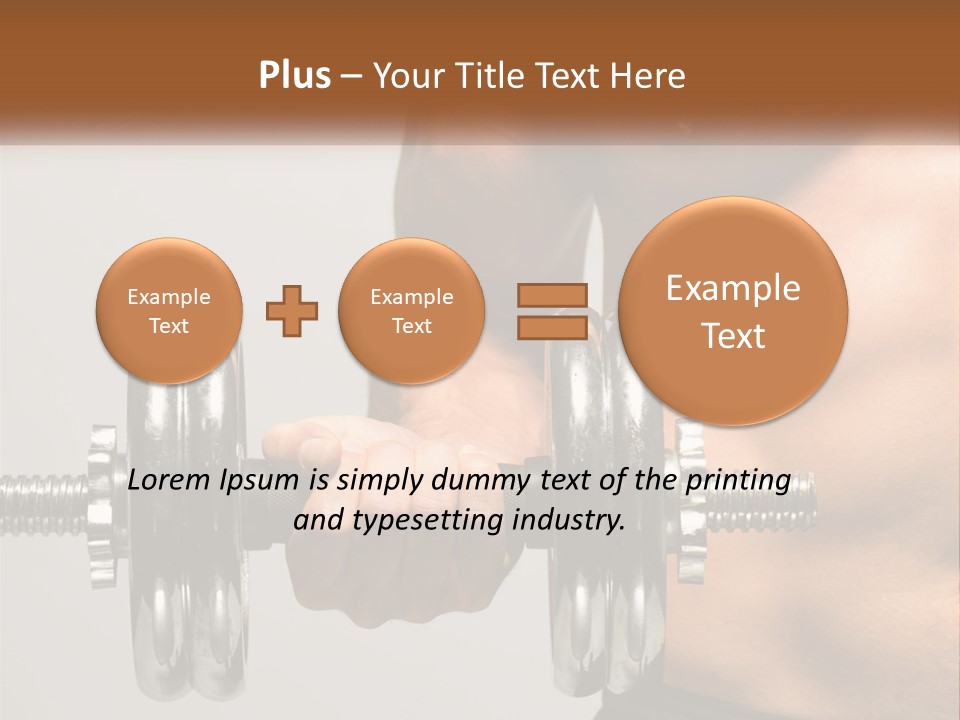 A Man Holding A Dumbbell In His Right Hand PowerPoint Template