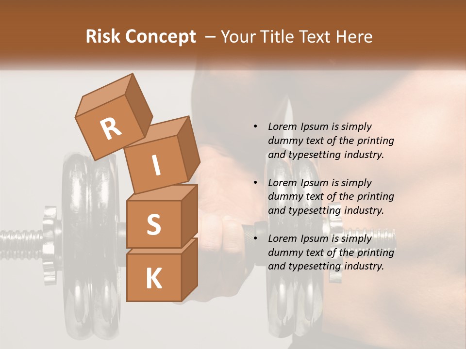 A Man Holding A Dumbbell In His Right Hand PowerPoint Template