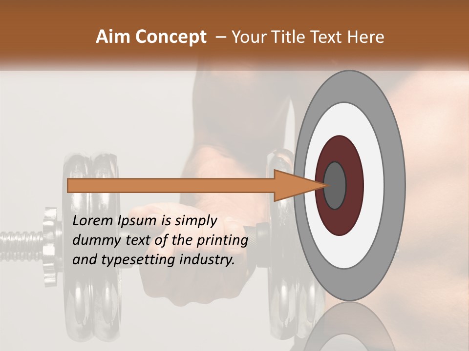 A Man Holding A Dumbbell In His Right Hand PowerPoint Template