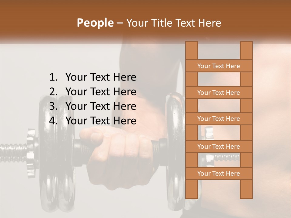 A Man Holding A Dumbbell In His Right Hand PowerPoint Template
