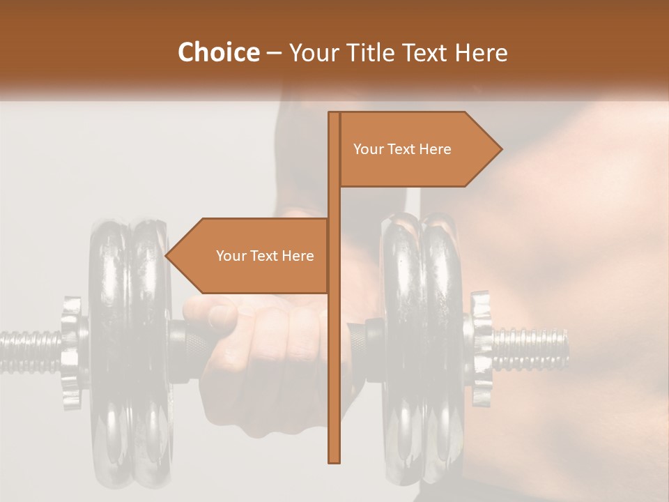 A Man Holding A Dumbbell In His Right Hand PowerPoint Template
