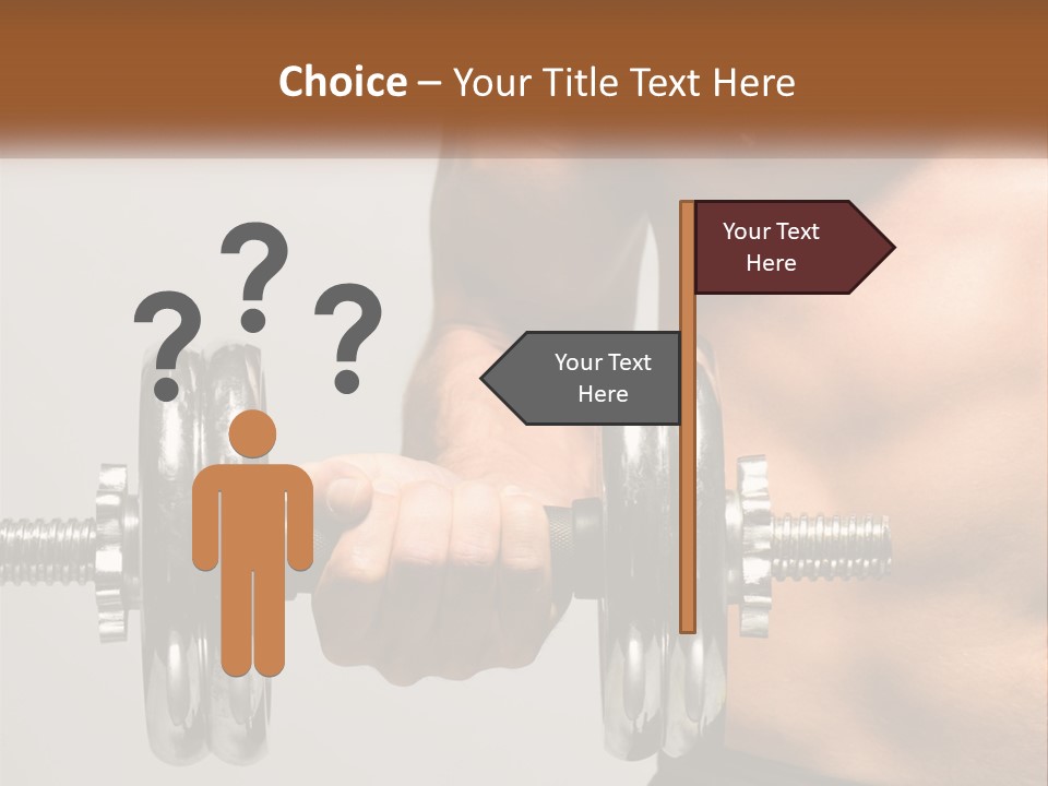 A Man Holding A Dumbbell In His Right Hand PowerPoint Template
