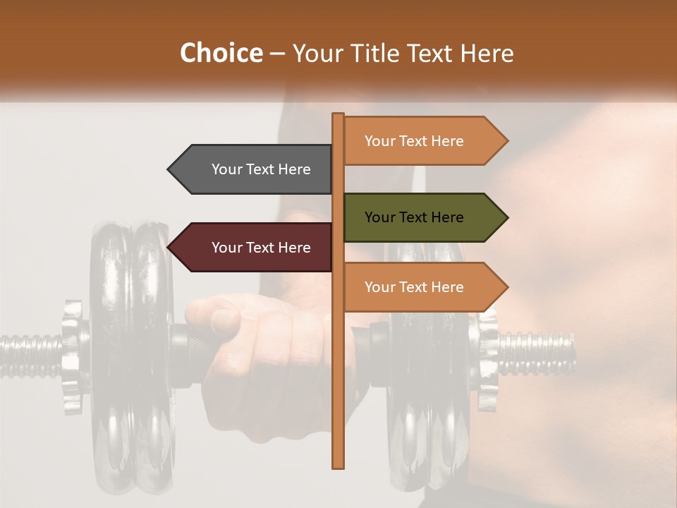 A Man Holding A Dumbbell In His Right Hand PowerPoint Template