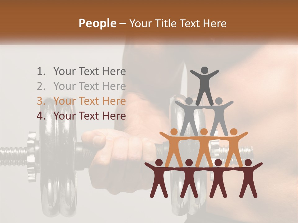 A Man Holding A Dumbbell In His Right Hand PowerPoint Template