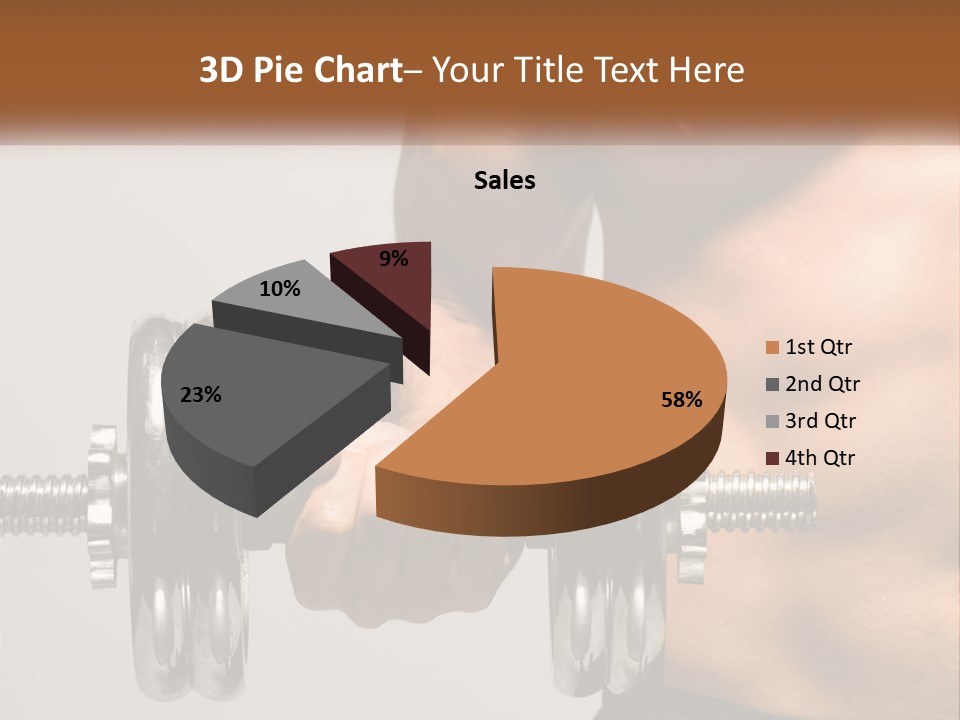 A Man Holding A Dumbbell In His Right Hand PowerPoint Template