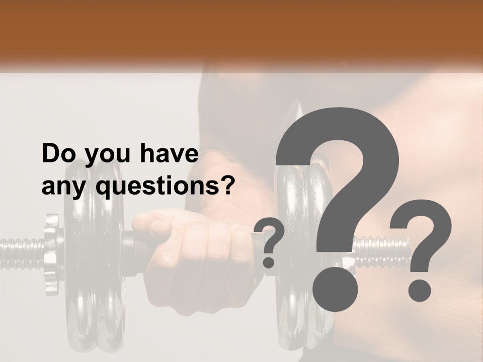 A Man Holding A Dumbbell In His Right Hand PowerPoint Template