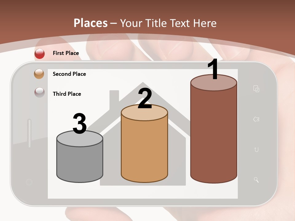 A Person Holding A Cell Phone With A House On It PowerPoint Template