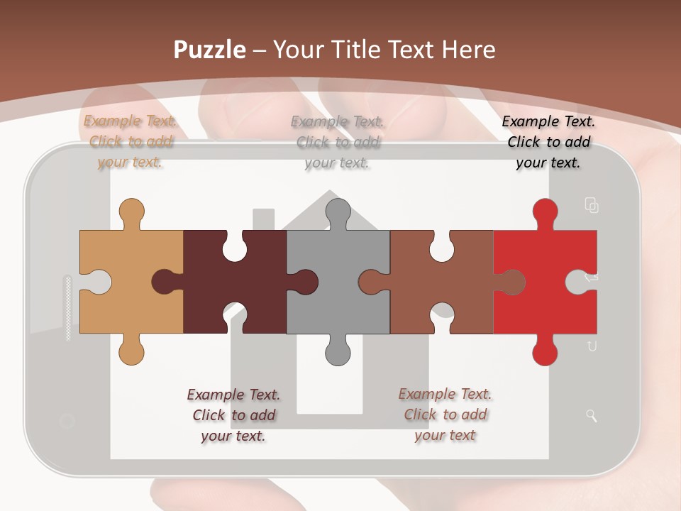 A Person Holding A Cell Phone With A House On It PowerPoint Template