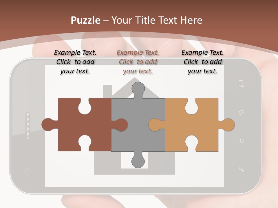 A Person Holding A Cell Phone With A House On It PowerPoint Template