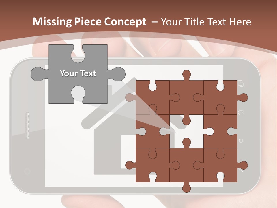 A Person Holding A Cell Phone With A House On It PowerPoint Template