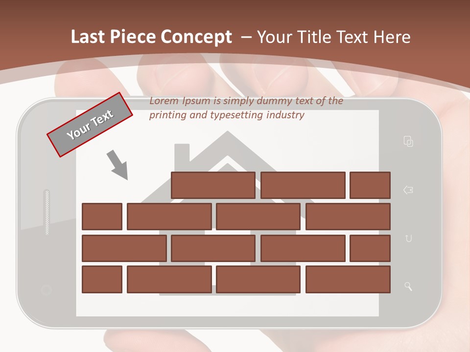 A Person Holding A Cell Phone With A House On It PowerPoint Template