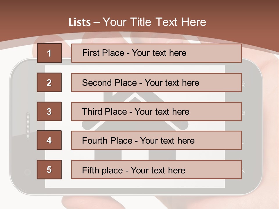 A Person Holding A Cell Phone With A House On It PowerPoint Template