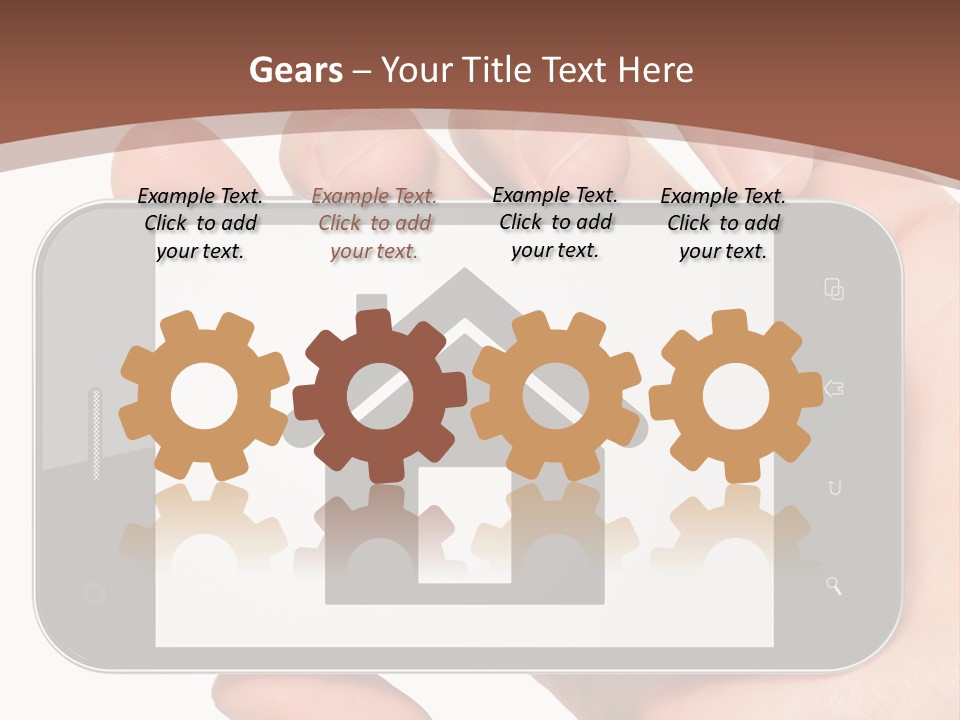 A Person Holding A Cell Phone With A House On It PowerPoint Template