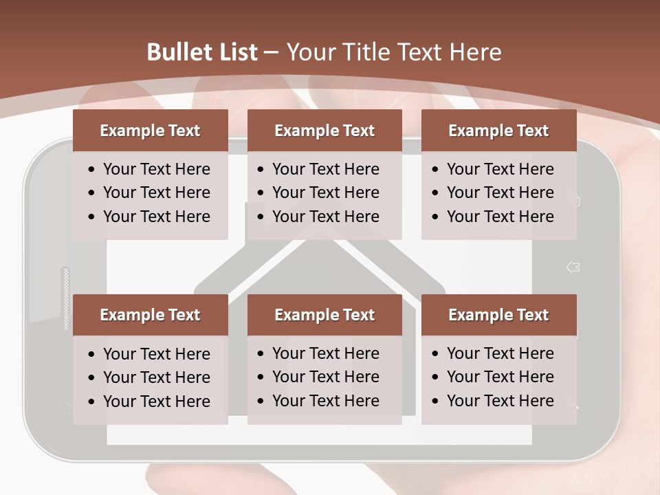 A Person Holding A Cell Phone With A House On It PowerPoint Template