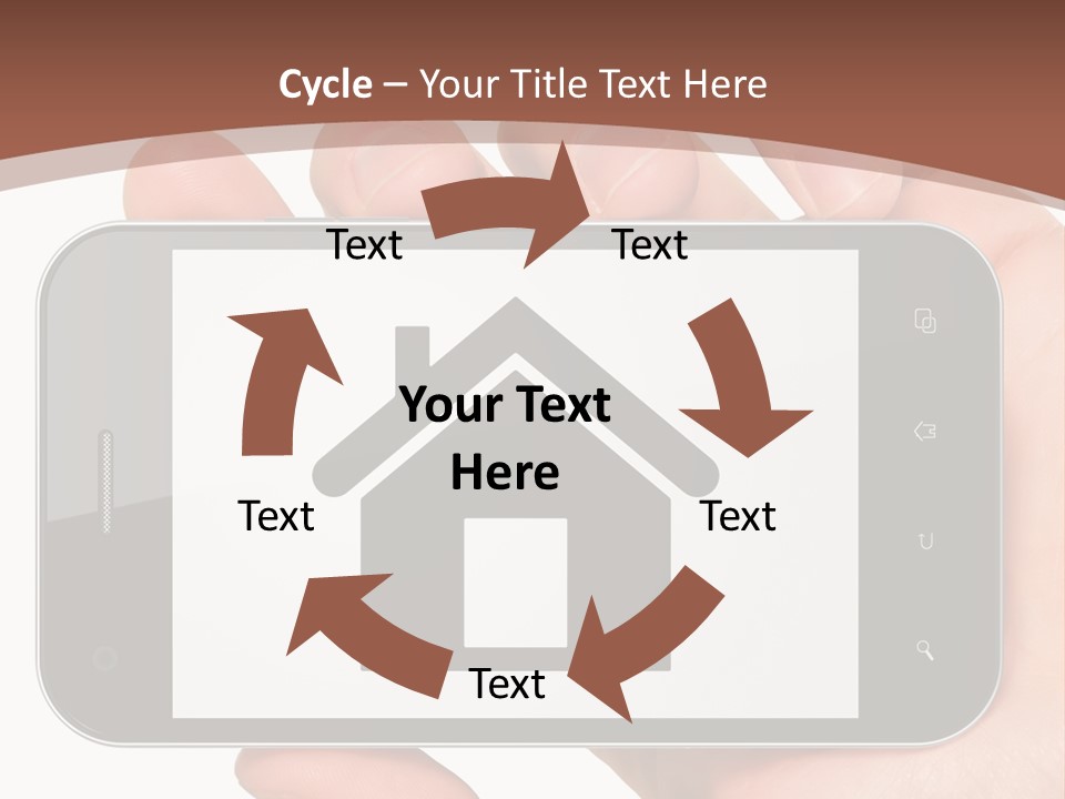 A Person Holding A Cell Phone With A House On It PowerPoint Template