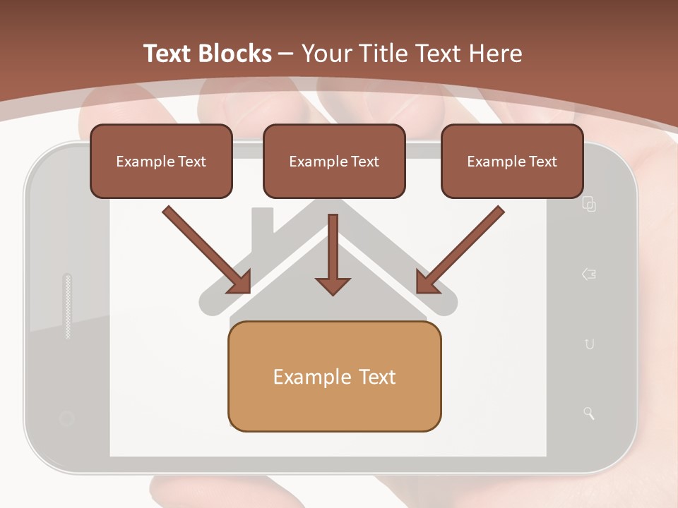 A Person Holding A Cell Phone With A House On It PowerPoint Template