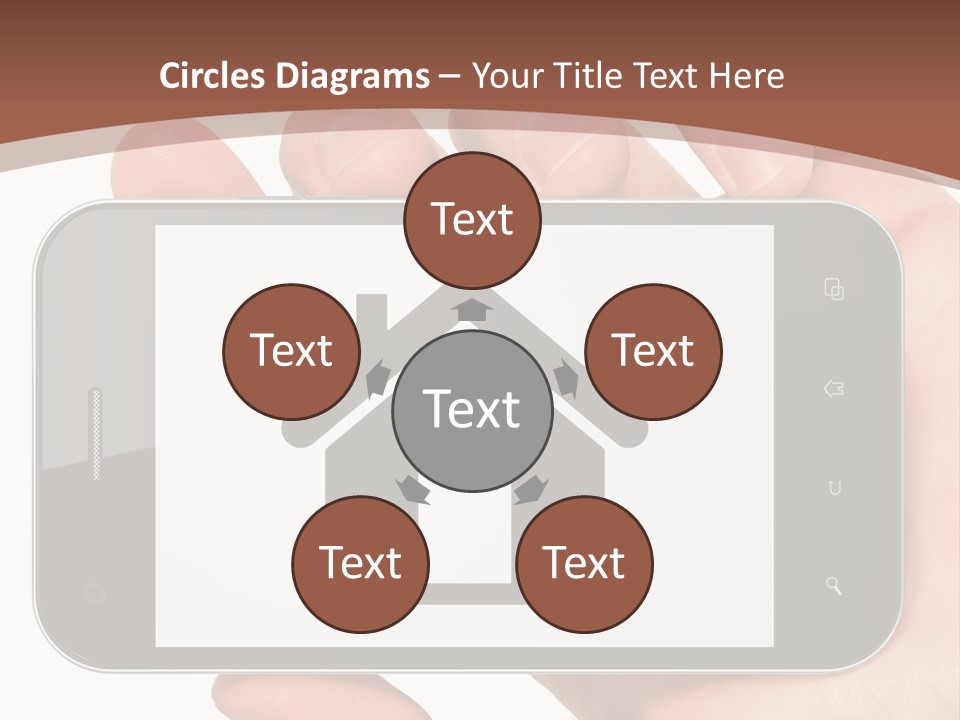 A Person Holding A Cell Phone With A House On It PowerPoint Template