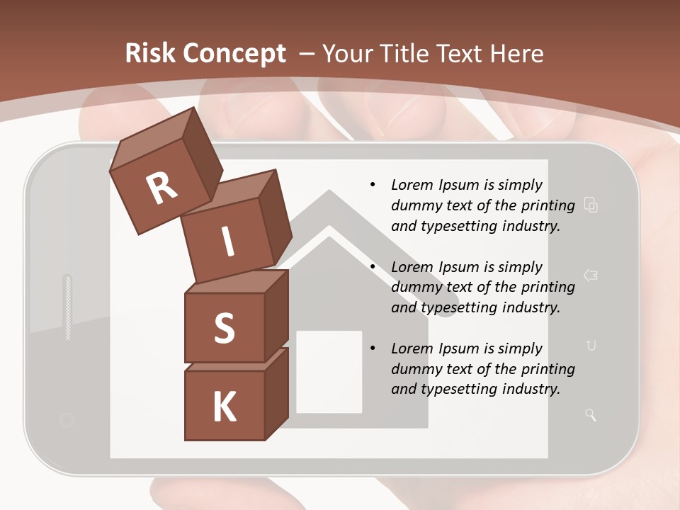 A Person Holding A Cell Phone With A House On It PowerPoint Template