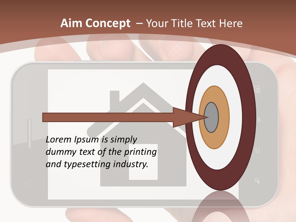 A Person Holding A Cell Phone With A House On It PowerPoint Template