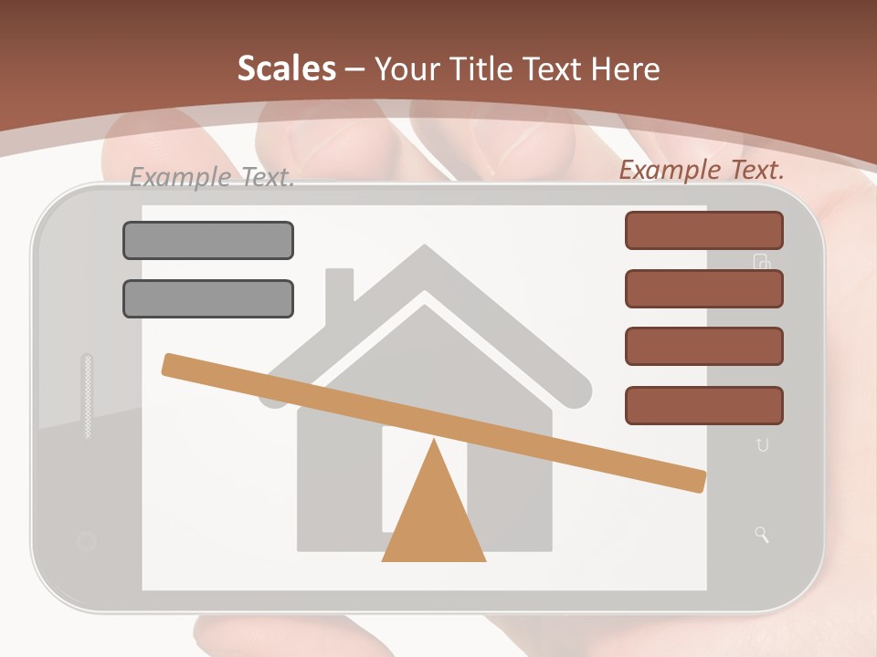 A Person Holding A Cell Phone With A House On It PowerPoint Template