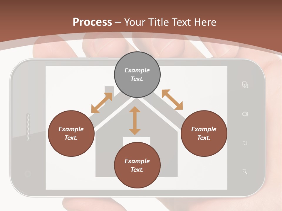 A Person Holding A Cell Phone With A House On It PowerPoint Template