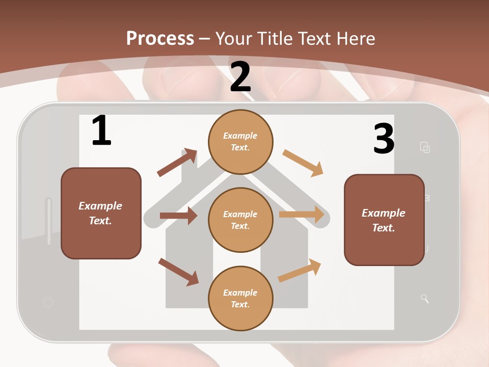 A Person Holding A Cell Phone With A House On It PowerPoint Template