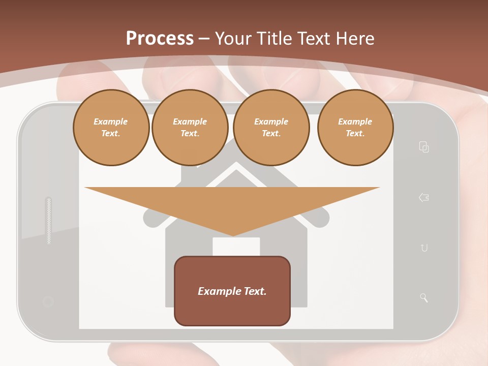 A Person Holding A Cell Phone With A House On It PowerPoint Template