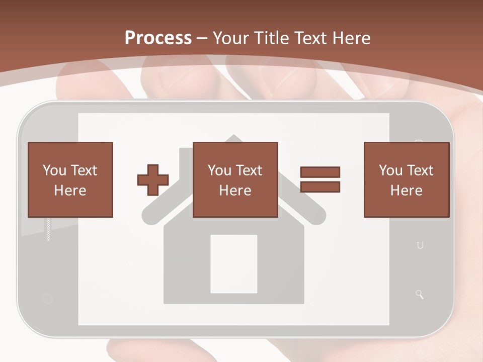 A Person Holding A Cell Phone With A House On It PowerPoint Template