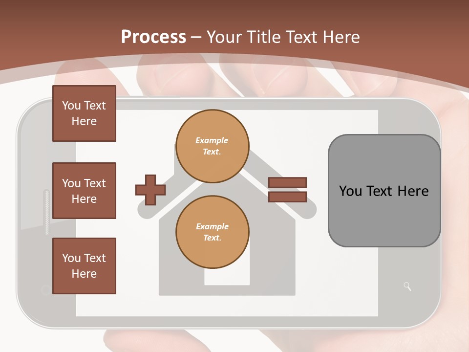 A Person Holding A Cell Phone With A House On It PowerPoint Template