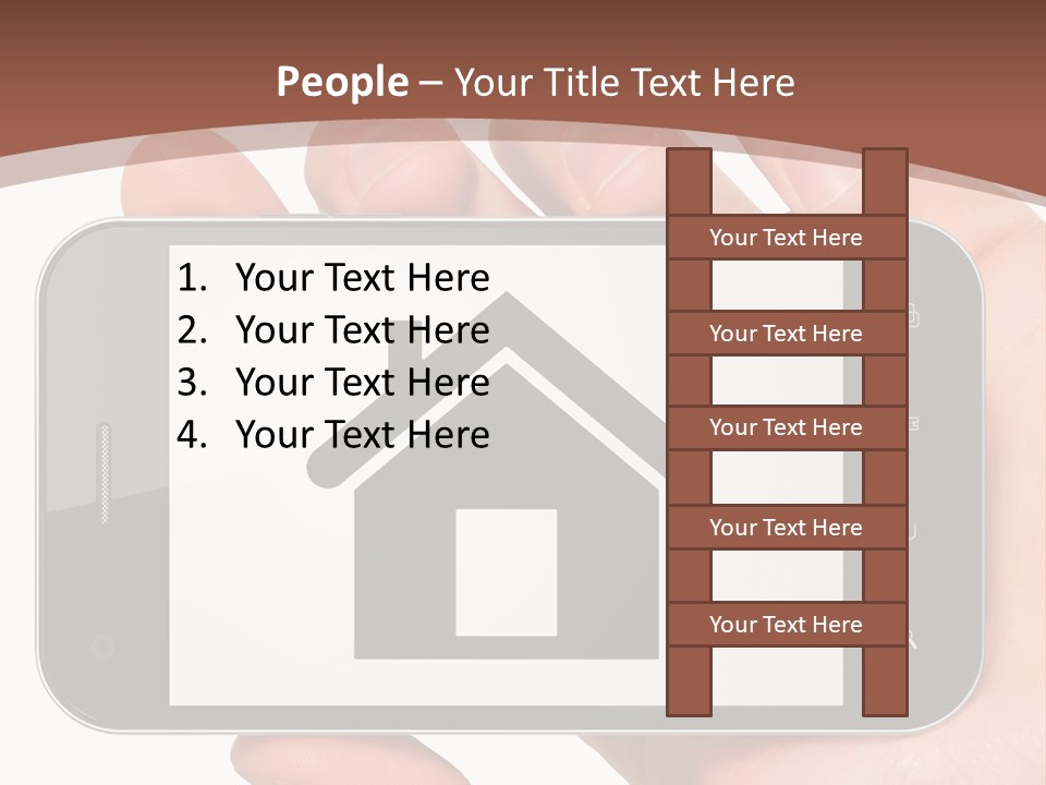 A Person Holding A Cell Phone With A House On It PowerPoint Template