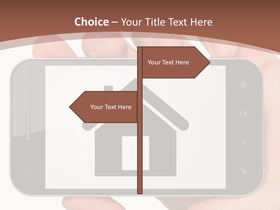 A Person Holding A Cell Phone With A House On It PowerPoint Template