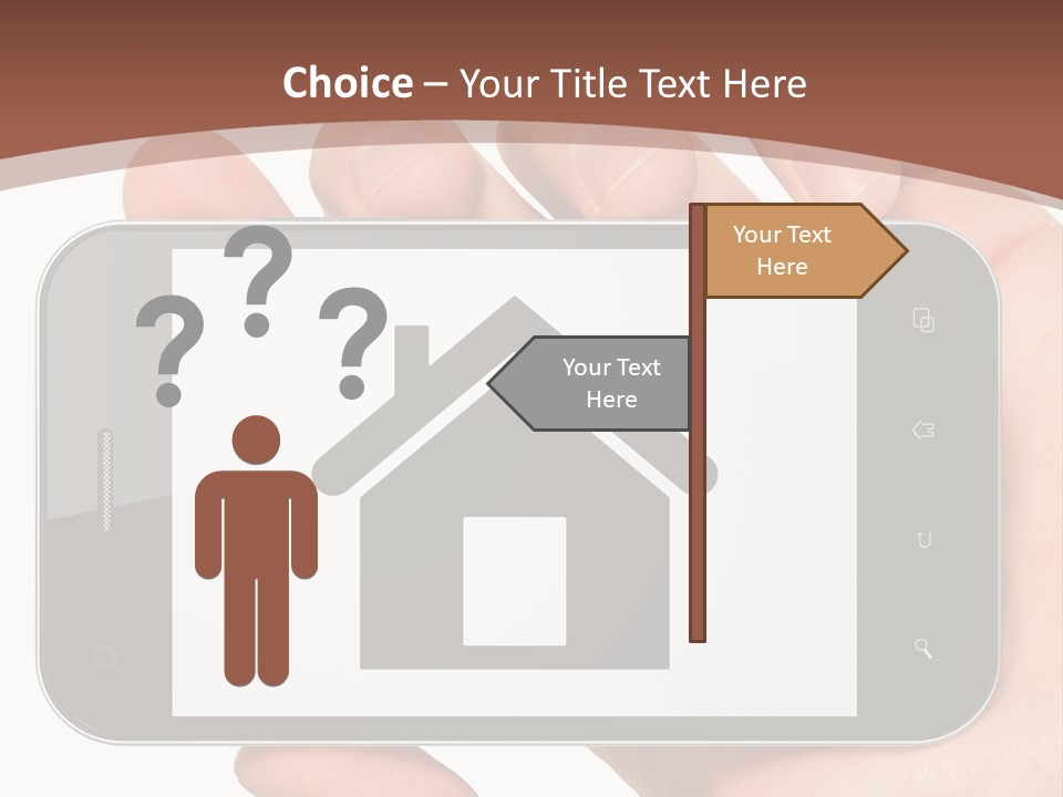 A Person Holding A Cell Phone With A House On It PowerPoint Template