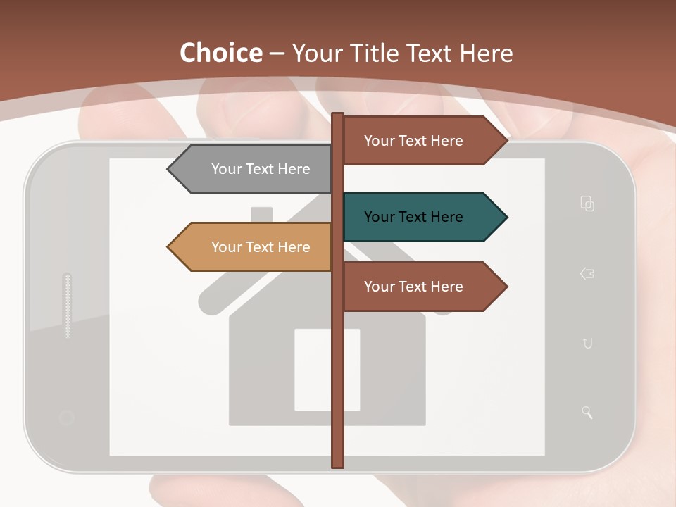 A Person Holding A Cell Phone With A House On It PowerPoint Template