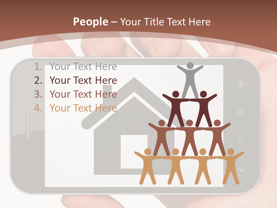 A Person Holding A Cell Phone With A House On It PowerPoint Template