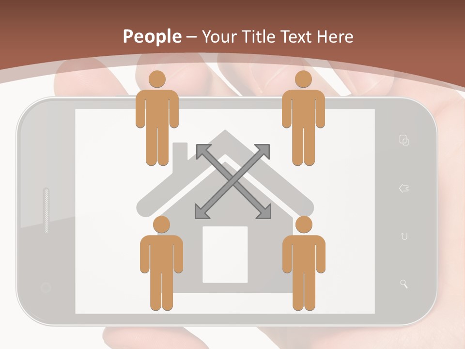 A Person Holding A Cell Phone With A House On It PowerPoint Template