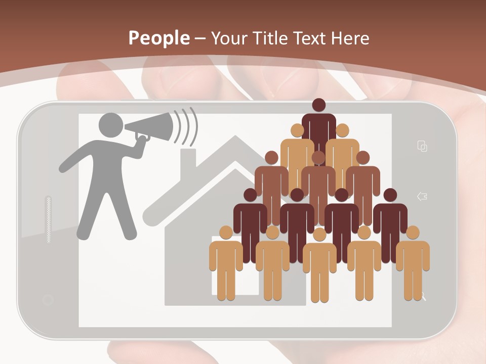 A Person Holding A Cell Phone With A House On It PowerPoint Template