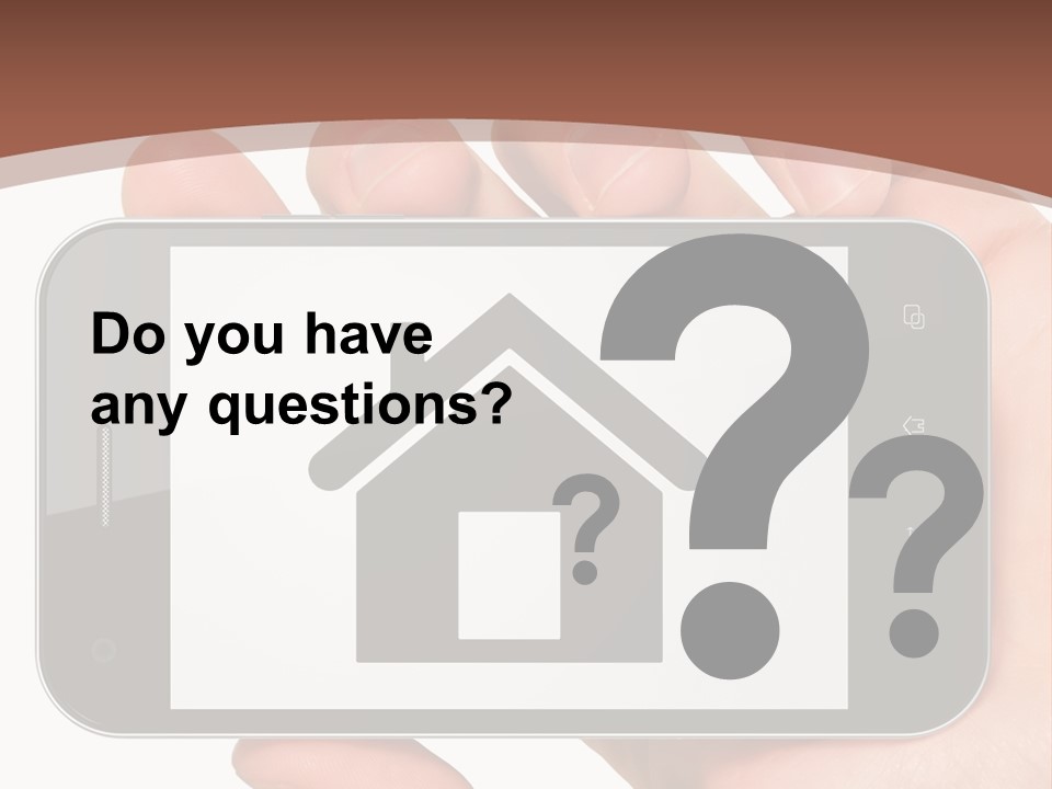 A Person Holding A Cell Phone With A House On It PowerPoint Template