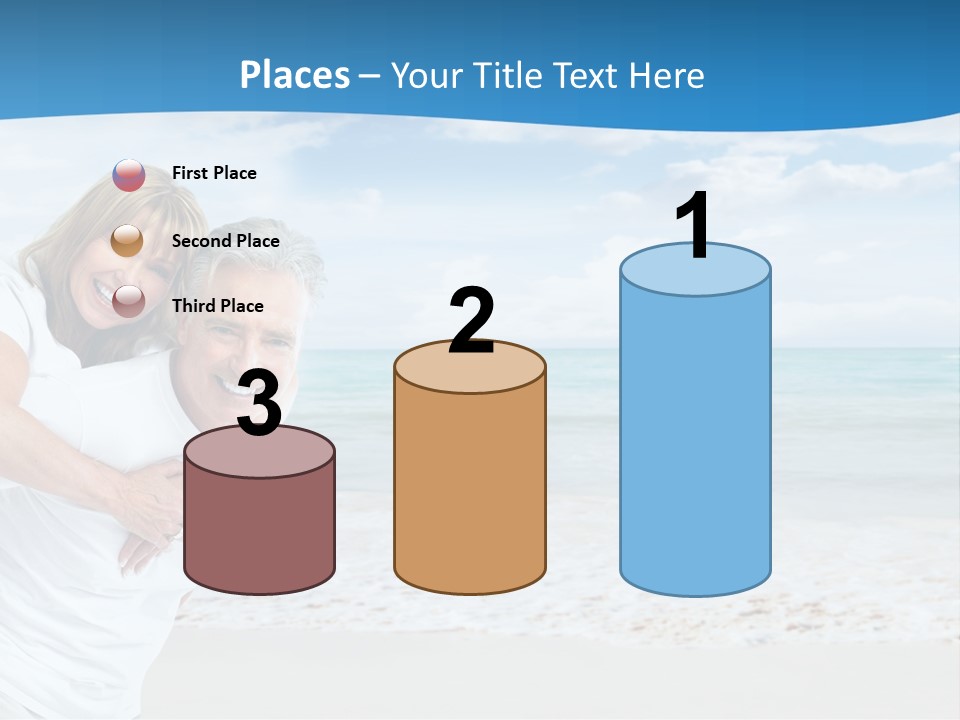 A Man And Woman Are Hugging On The Beach PowerPoint Template