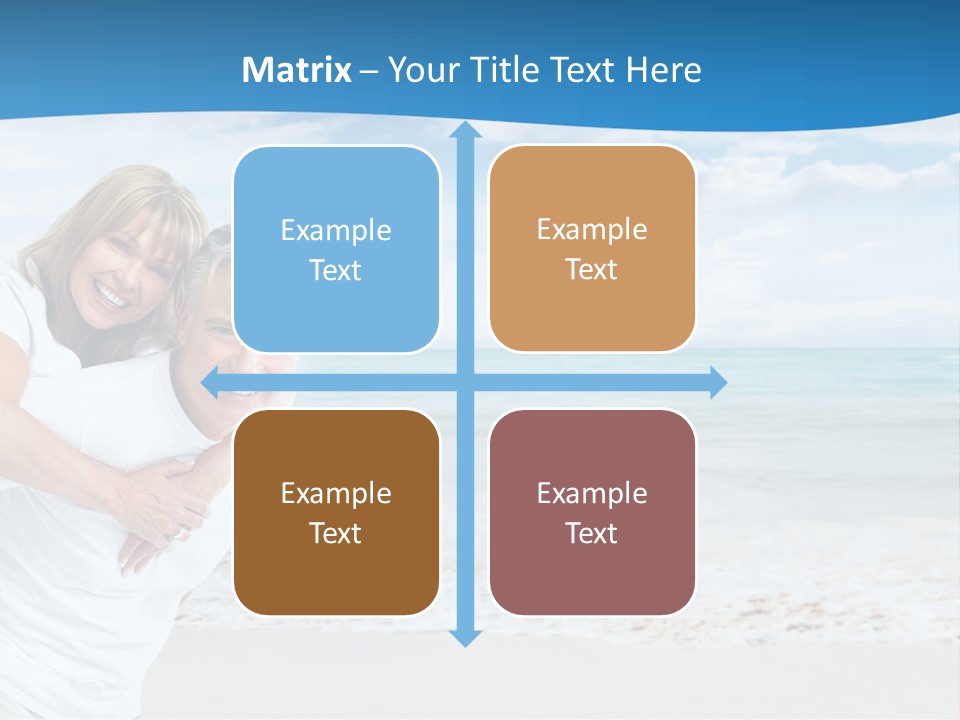 A Man And Woman Are Hugging On The Beach PowerPoint Template