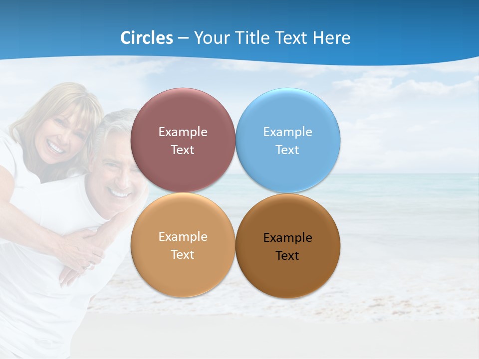 A Man And Woman Are Hugging On The Beach PowerPoint Template