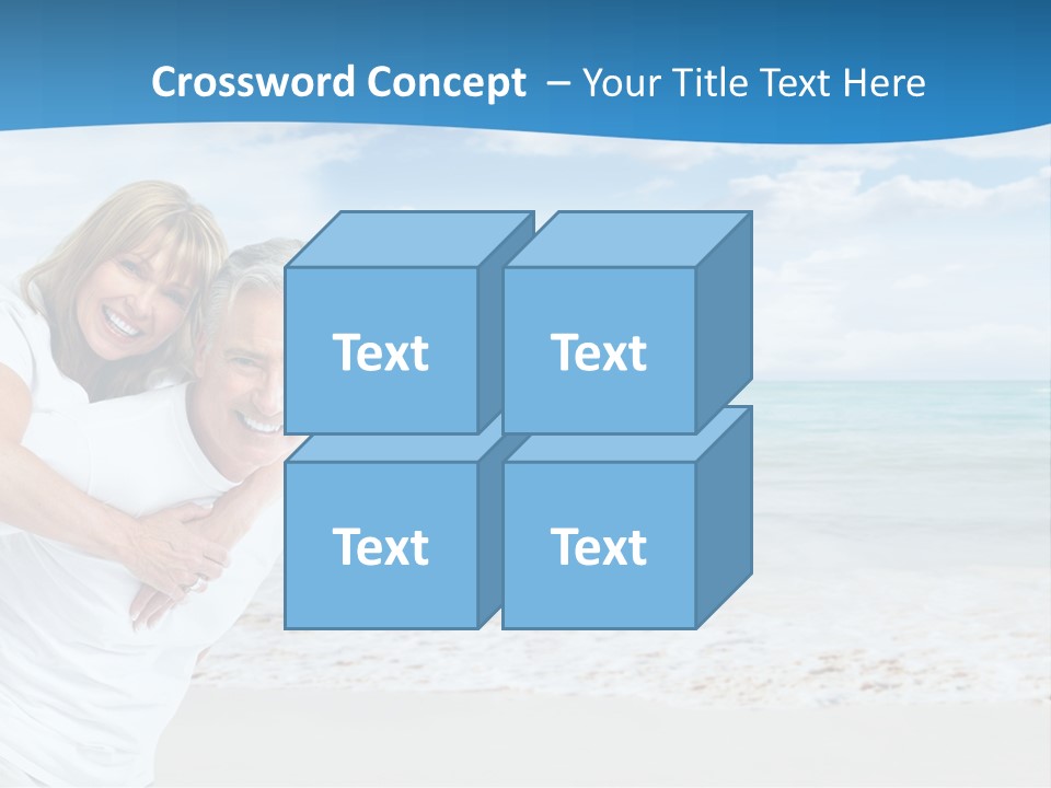 A Man And Woman Are Hugging On The Beach PowerPoint Template