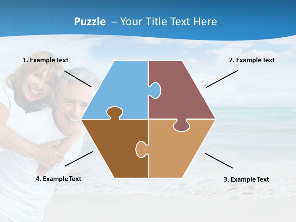 A Man And Woman Are Hugging On The Beach PowerPoint Template