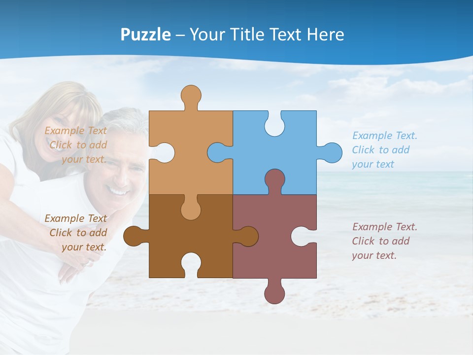 A Man And Woman Are Hugging On The Beach PowerPoint Template