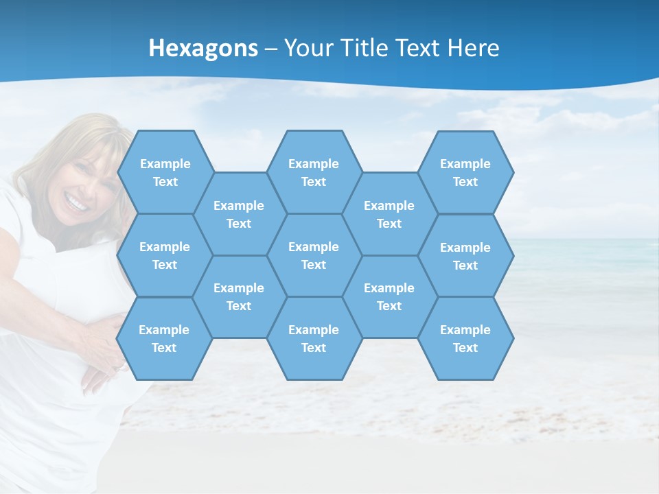 A Man And Woman Are Hugging On The Beach PowerPoint Template