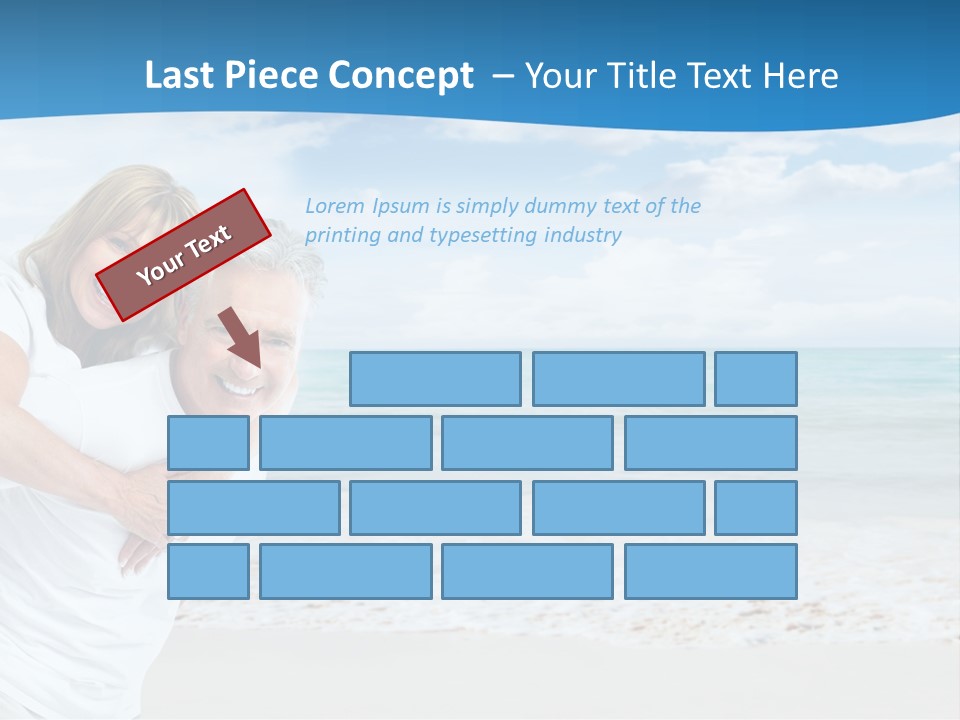 A Man And Woman Are Hugging On The Beach PowerPoint Template